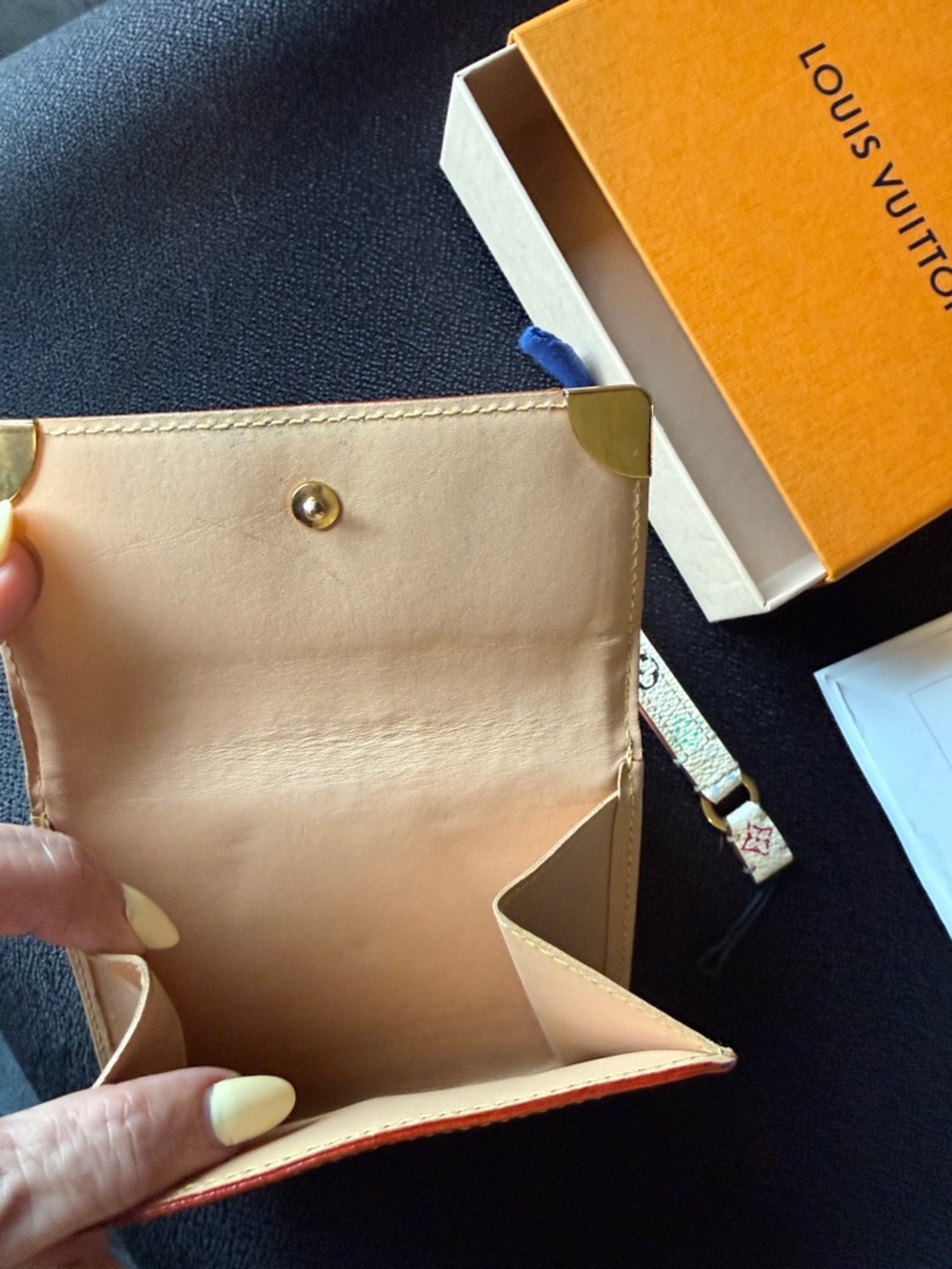 Louis Vuitton White Multicolor Monogram Card/wallet with keychain/charm & box - Picture 6 of 12